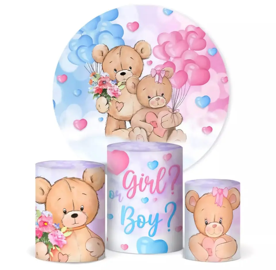 Kit panel circular trio de fundas – Baby Shower