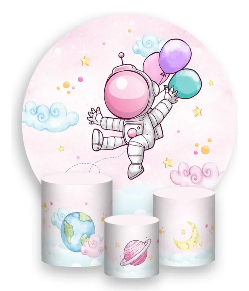 Kit panel circular trio de fundas –  Astronauta Rosa