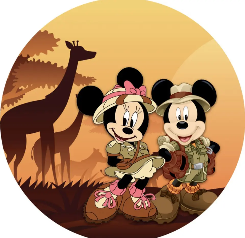 Panel Circular - Minnie & Mickey Safari