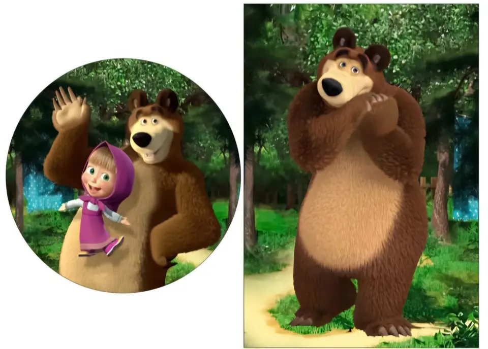 Panel Circular,Panel Lateral - Masha y el Oso