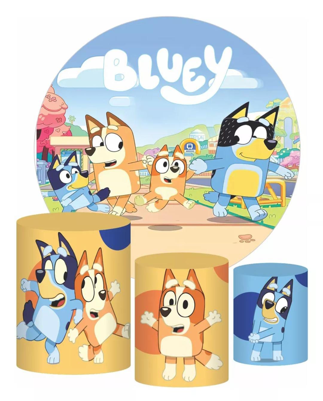 Kit panel circular trio de fundas – Bluey