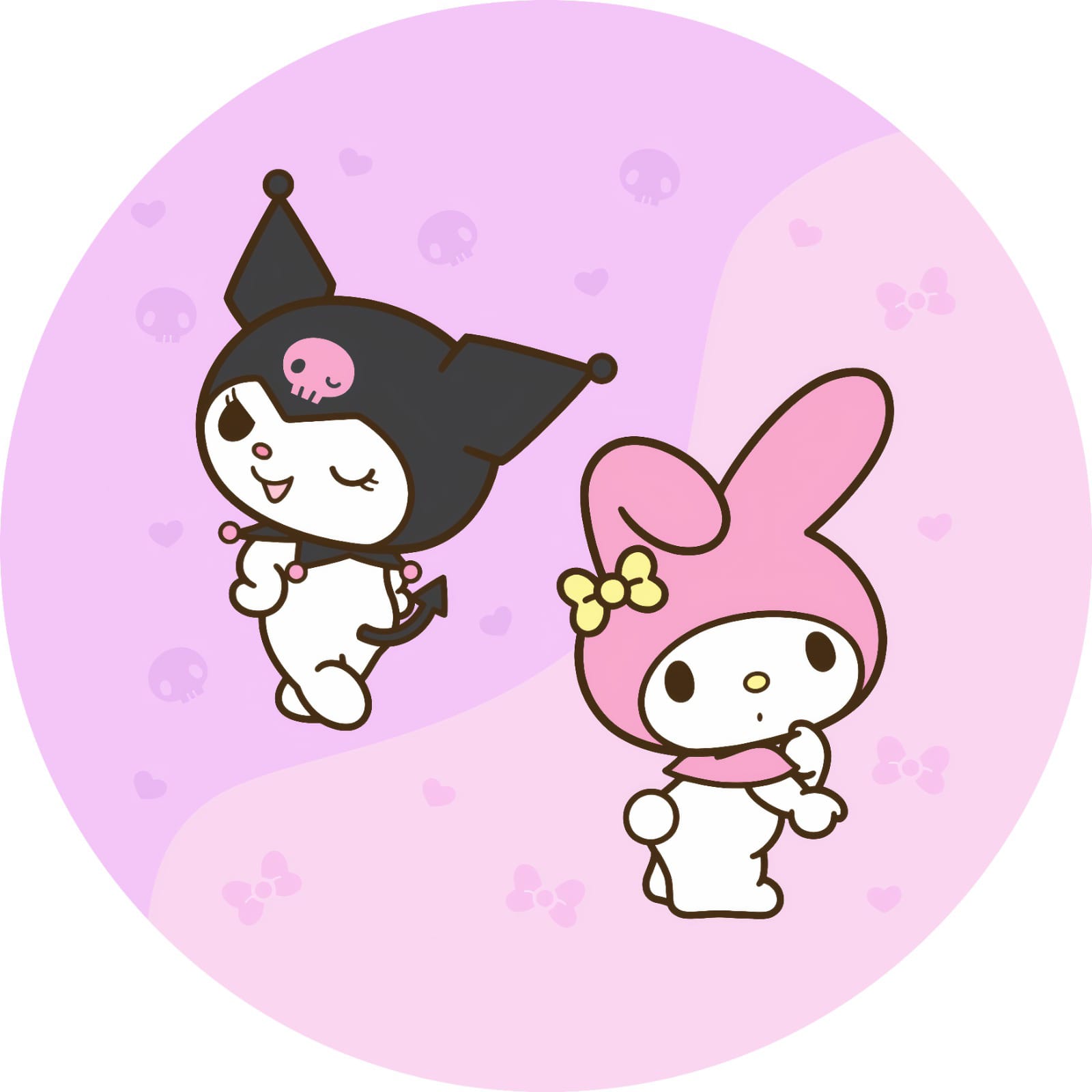 Panel Circular - Kuromi & My Melody