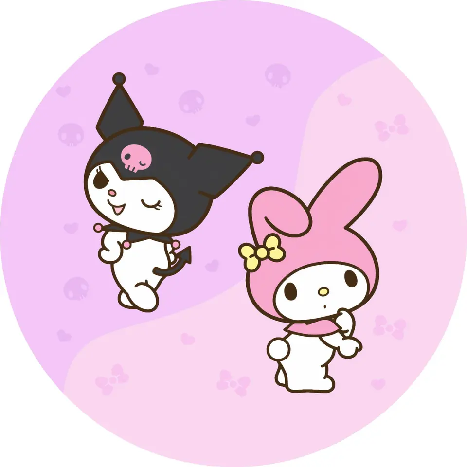 Panel Circular - Kuromi & My Melody