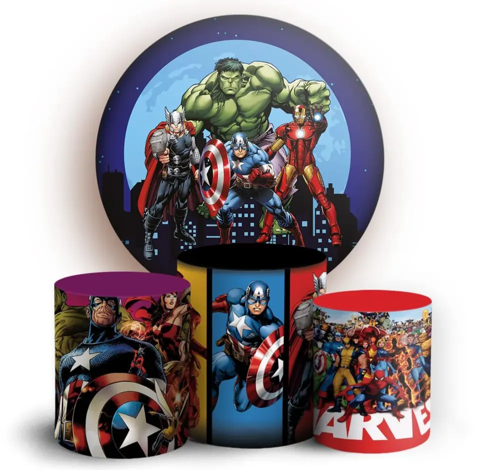 Kit panel circular trio de fundas - Super Heroes Marvel