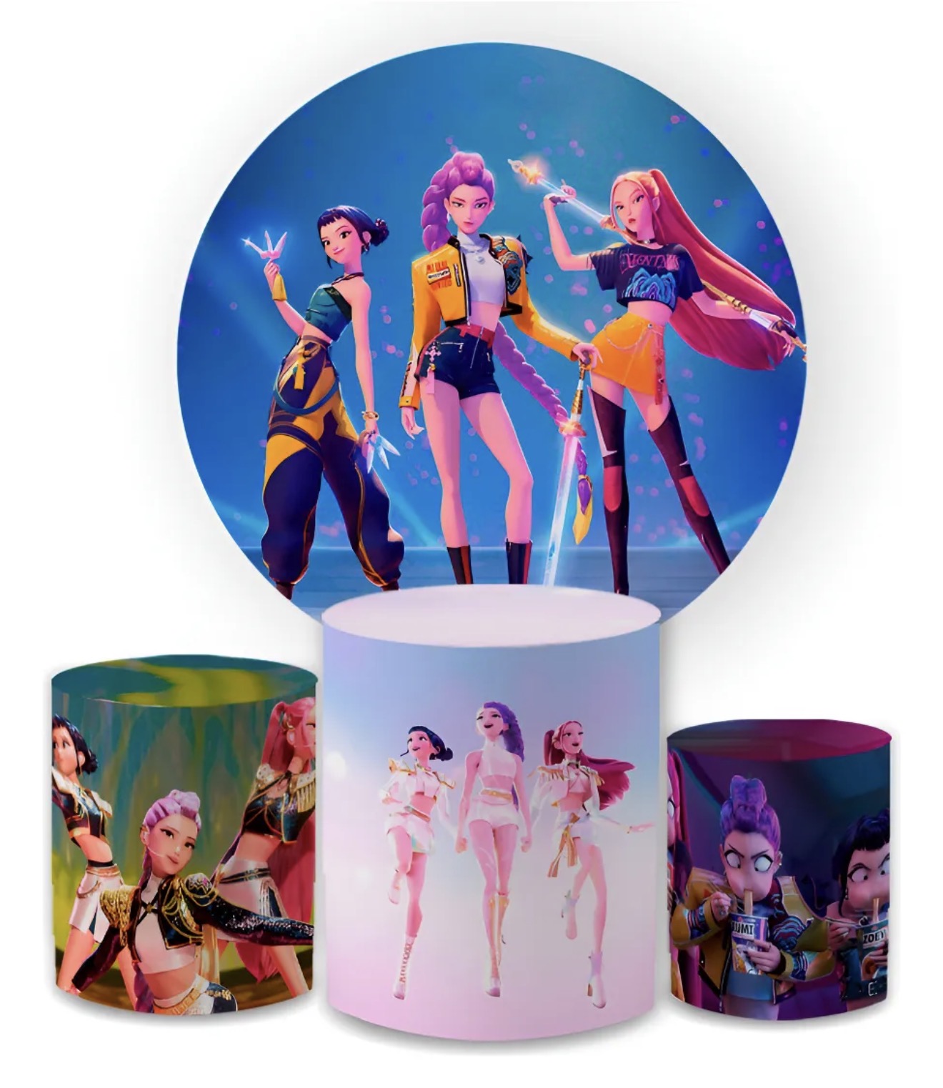 Kit panel circular trio de fundas – Guerreras K-Pop Demon