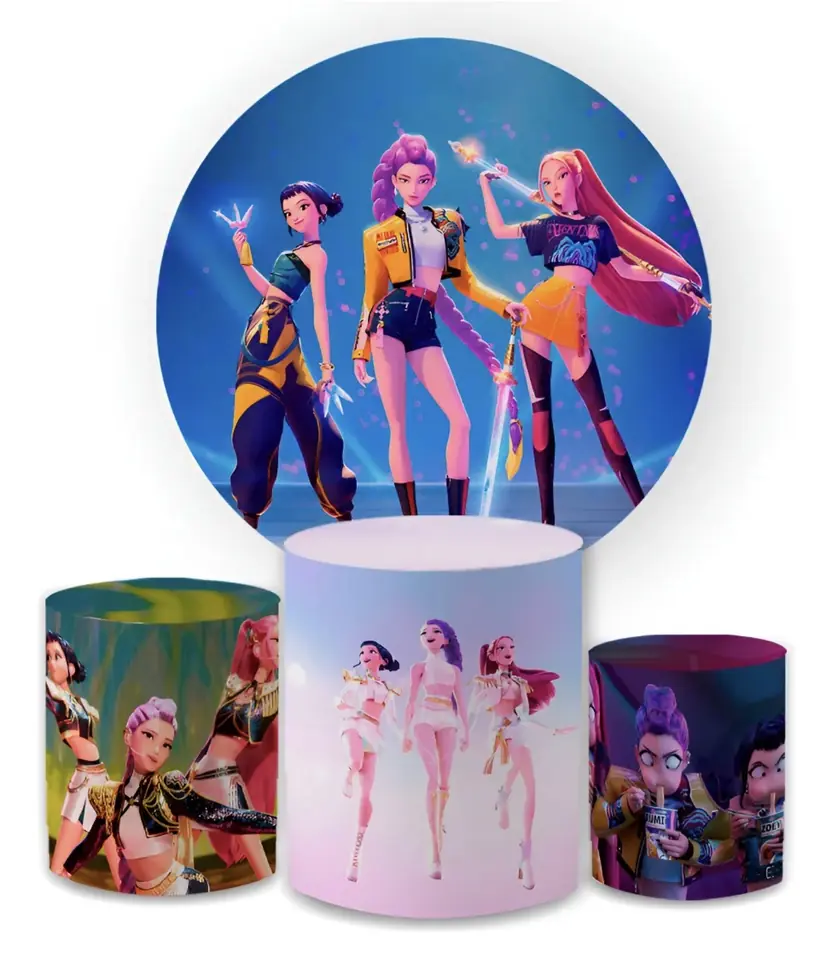 Kit panel circular trio de fundas – Guerreras K-Pop Demon