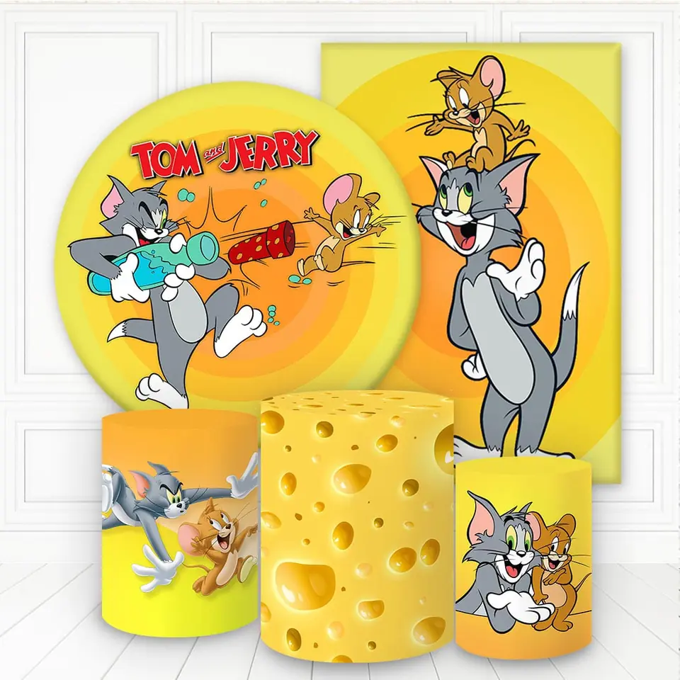 Kit panel circular,panel lateral trio de fundas - Tom & Jerry