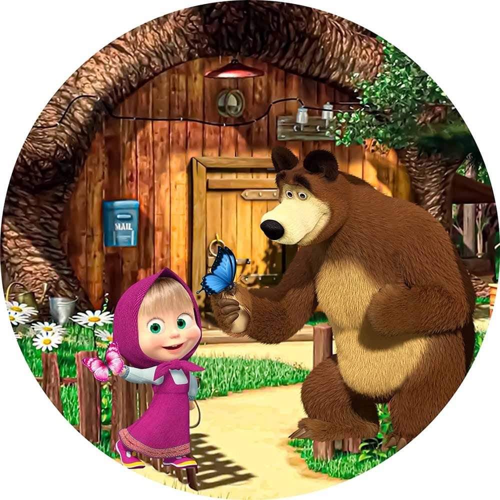 Panel Circular - Masha y el Oso