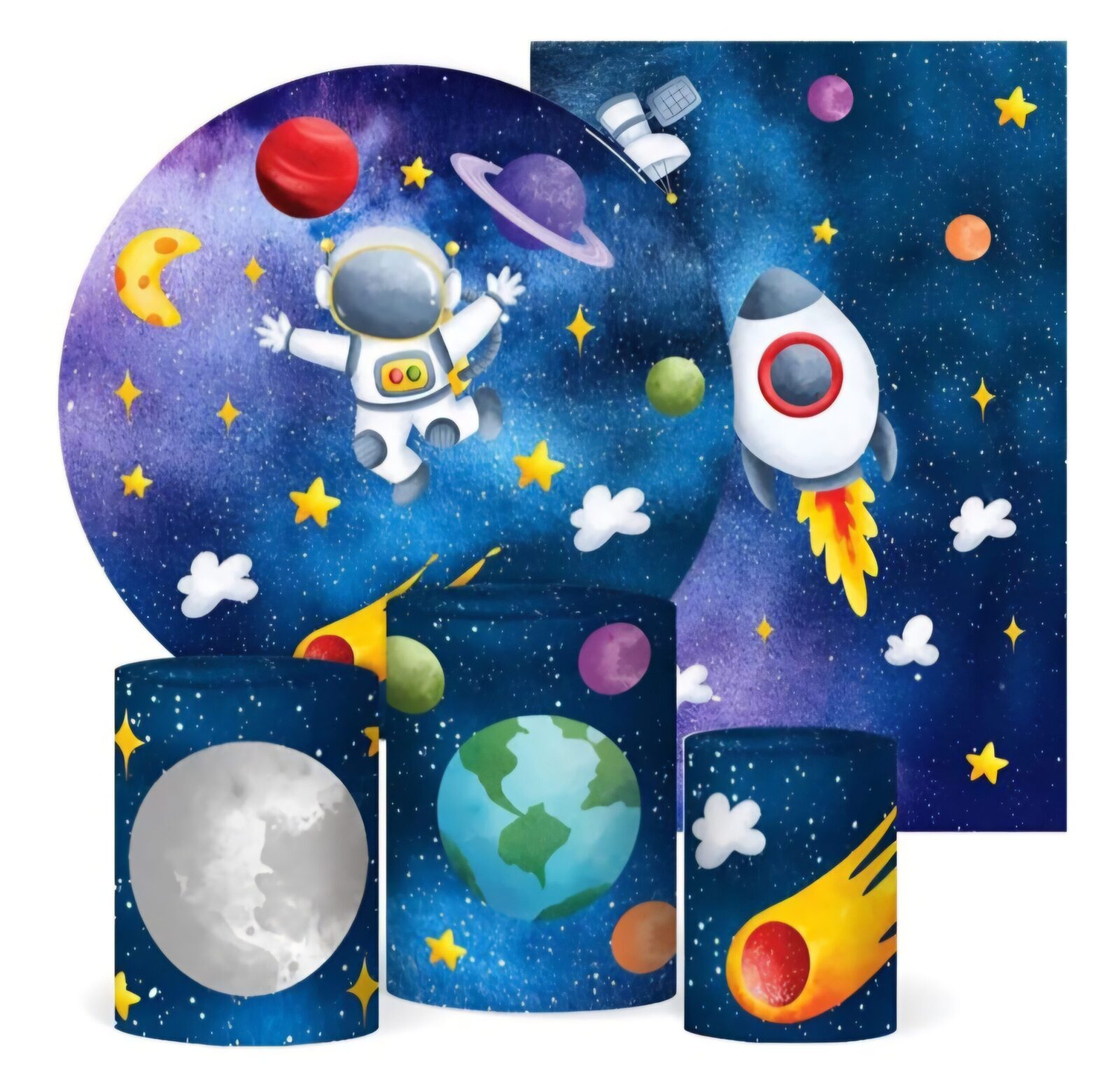 Kit panel circular,panel lateral trio de fundas - Astronauta