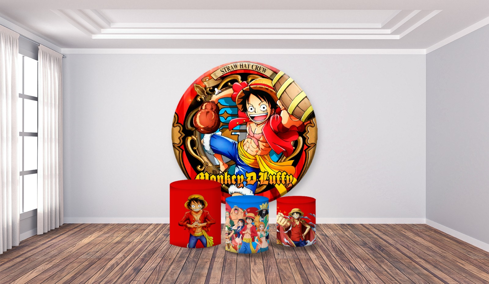 Kit panel circular trio de fundas - Luffy