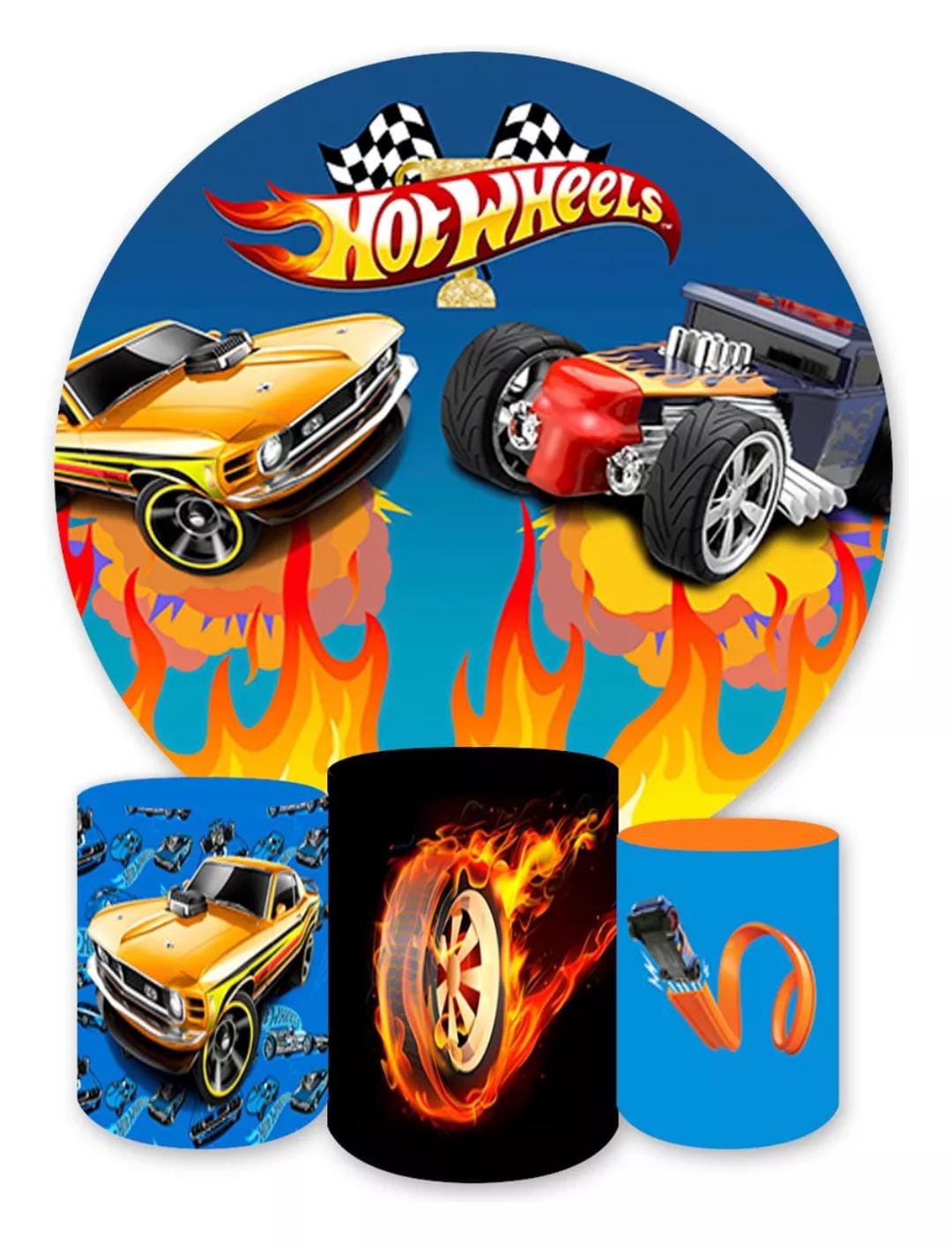 Kit panel circular trio de fundas - Hotwheels