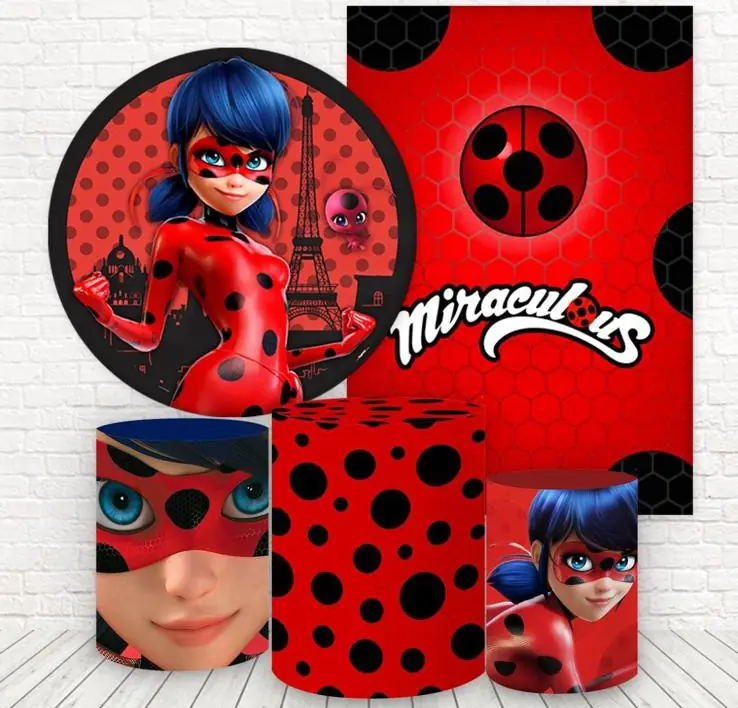 Kit panel circular,panel lateral trio de fundas - Lady Bug
