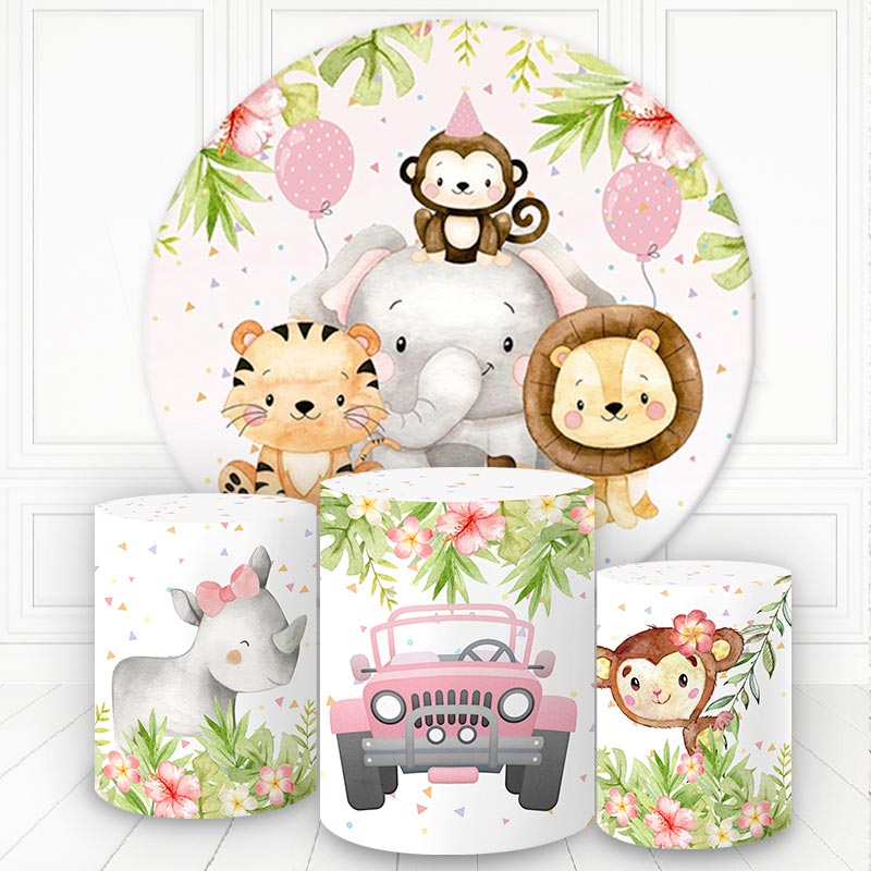 Kit panel circular trio de fundas - Safari Rosa