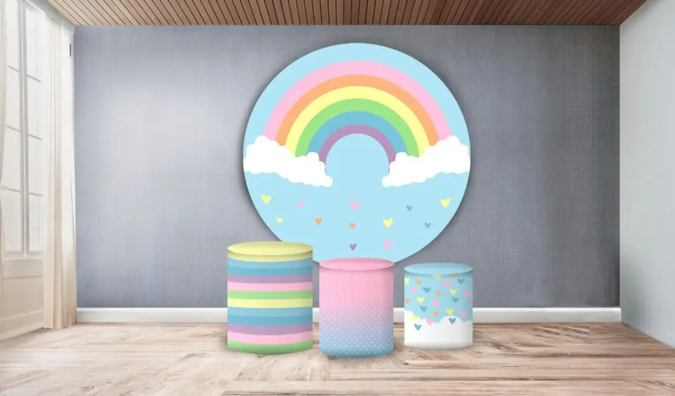 Kit panel circular trio de fundas - Arcoiris