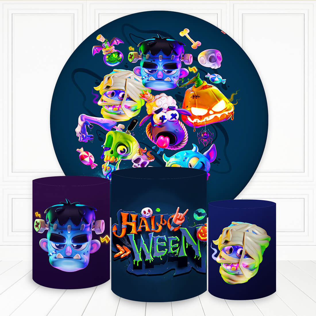 Kit panel circular trio de fundas - Halloween