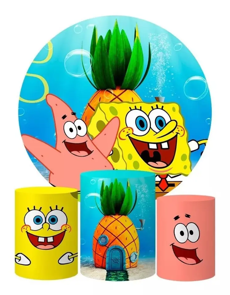 Kit panel circular trio de fundas – Bob Esponja