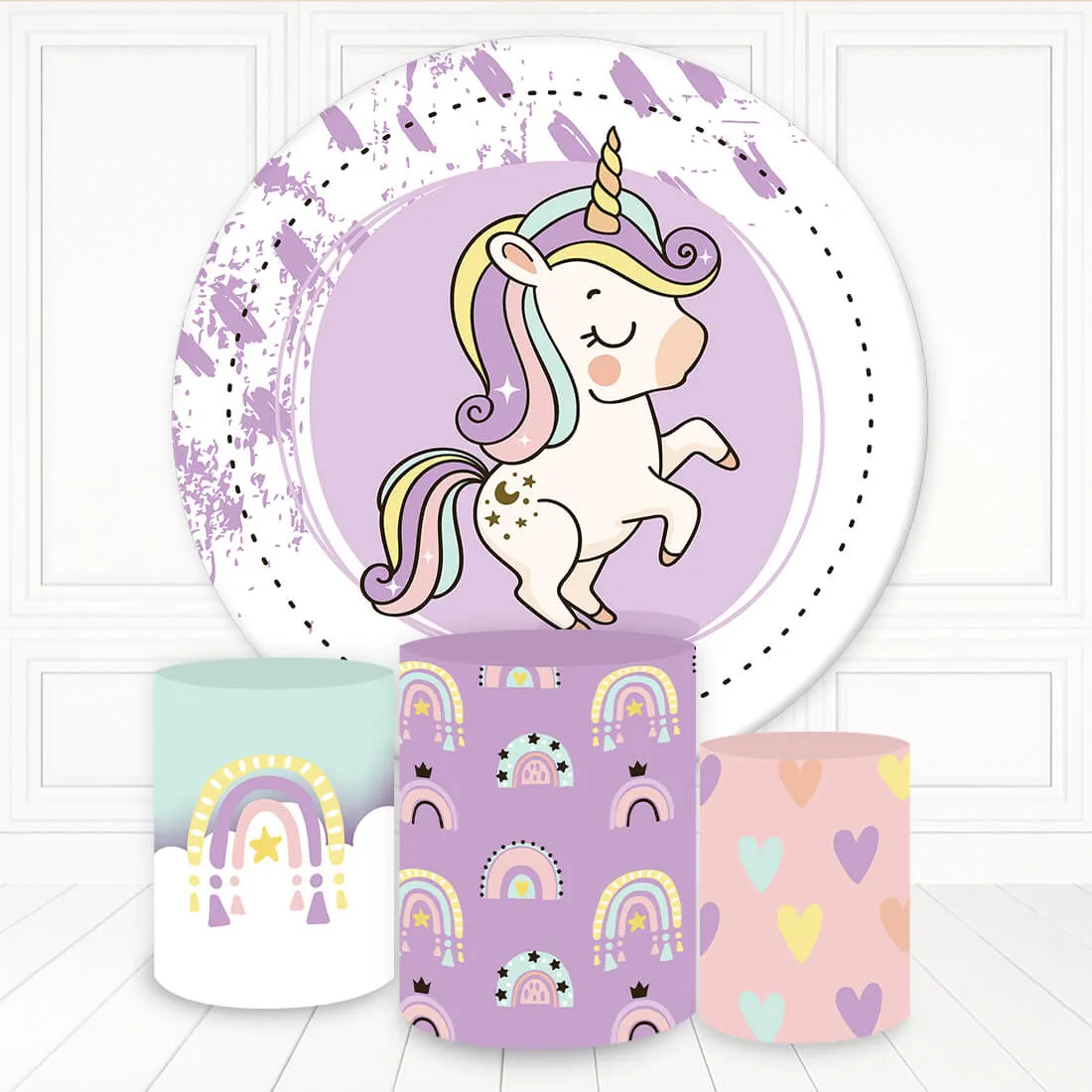 Kit panel circular trio de fundas –  Unicornio
