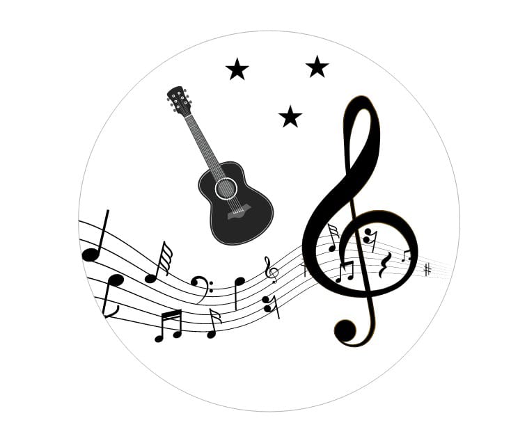 Panel Circular - Notas Musicales