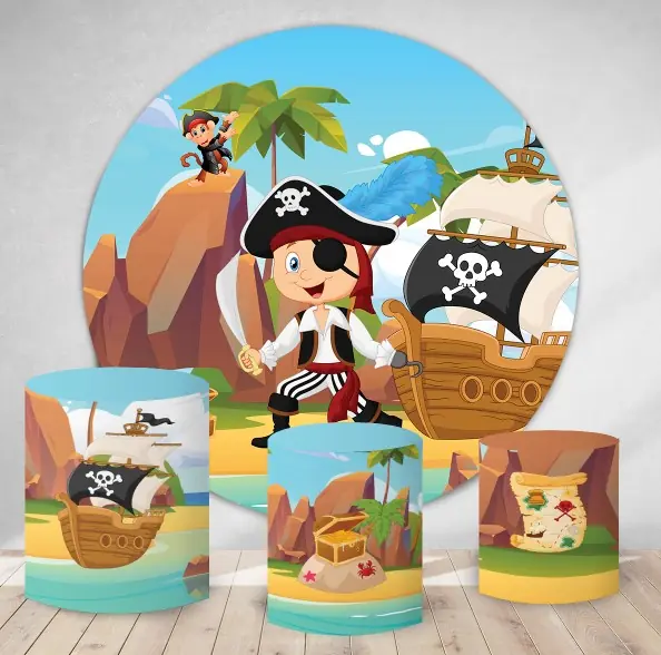 Kit panel circular trio de fundas - Piratas
