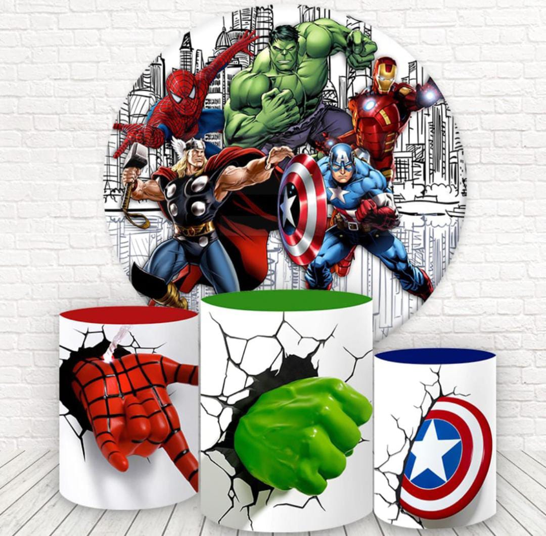 Kit panel circular trio de fundas - Super Heroes Advengers