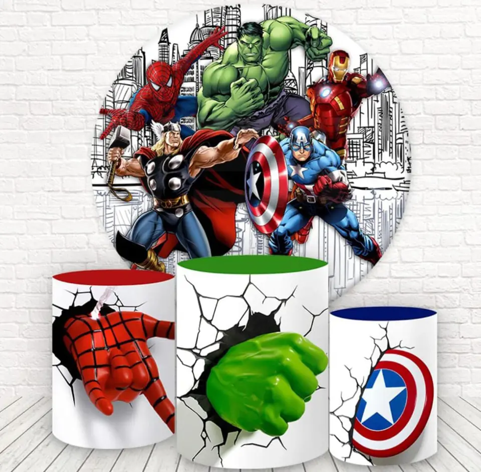 Kit panel circular trio de fundas - Super Heroes Advengers