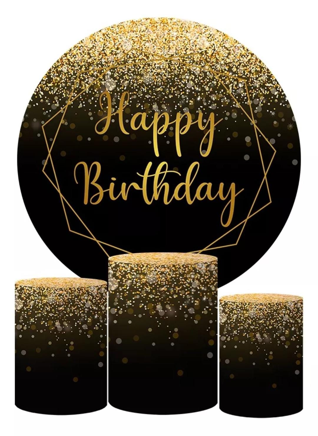 Kit panel circular trio de fundas - Happy Birthday