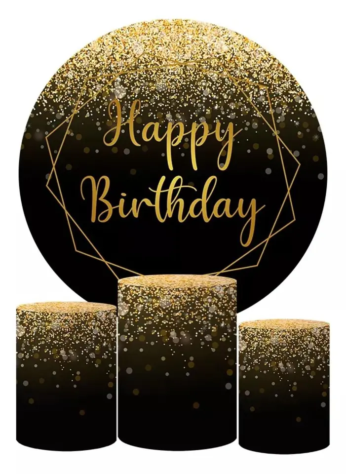 Kit panel circular trio de fundas - Happy Birthday