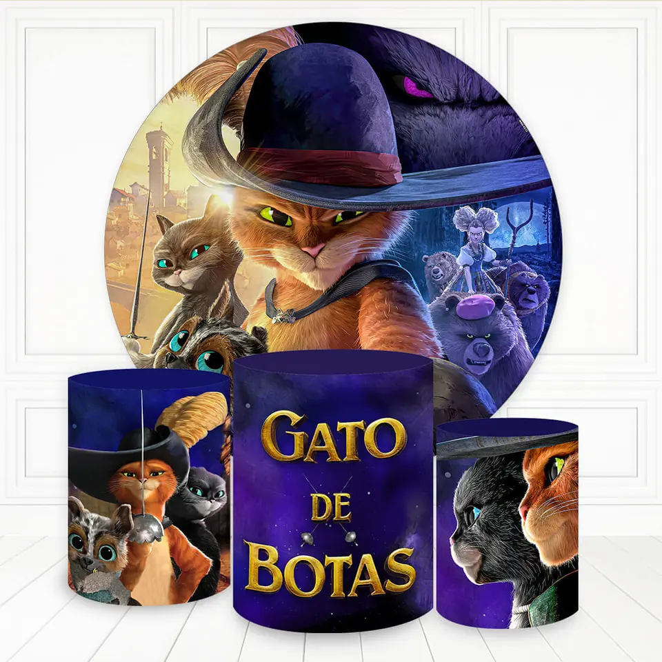 Kit panel circular trio de fundas - Gato con Botas