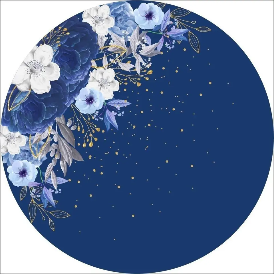 Panel Circular - Floral azul