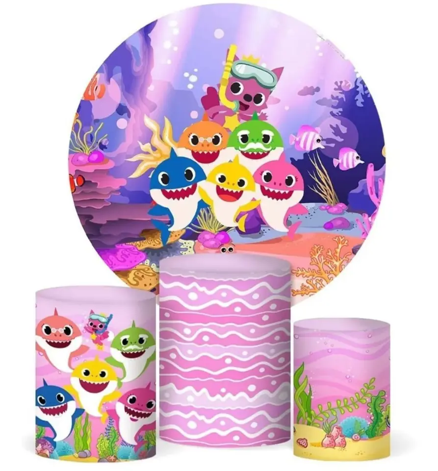 Kit panel circular trio de fundas - Baby Shark