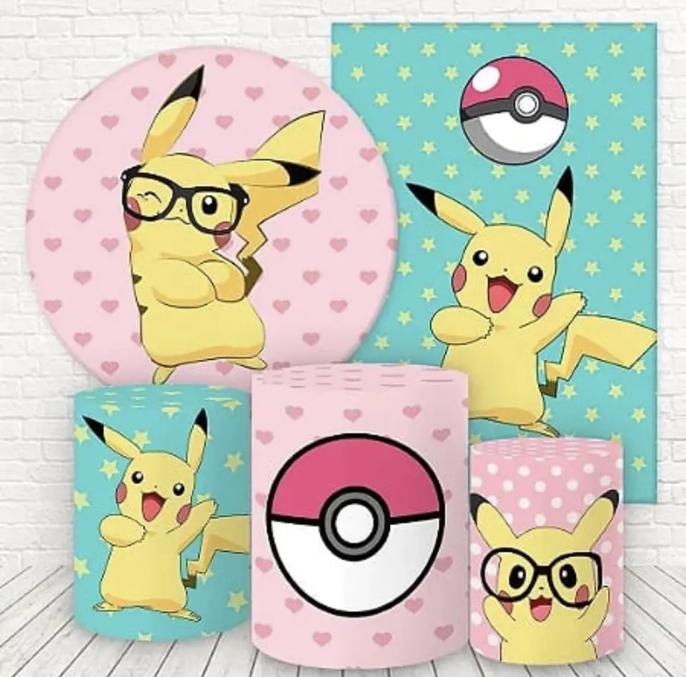 Kit panel circular,panel lateral trio de fundas - Pokemon