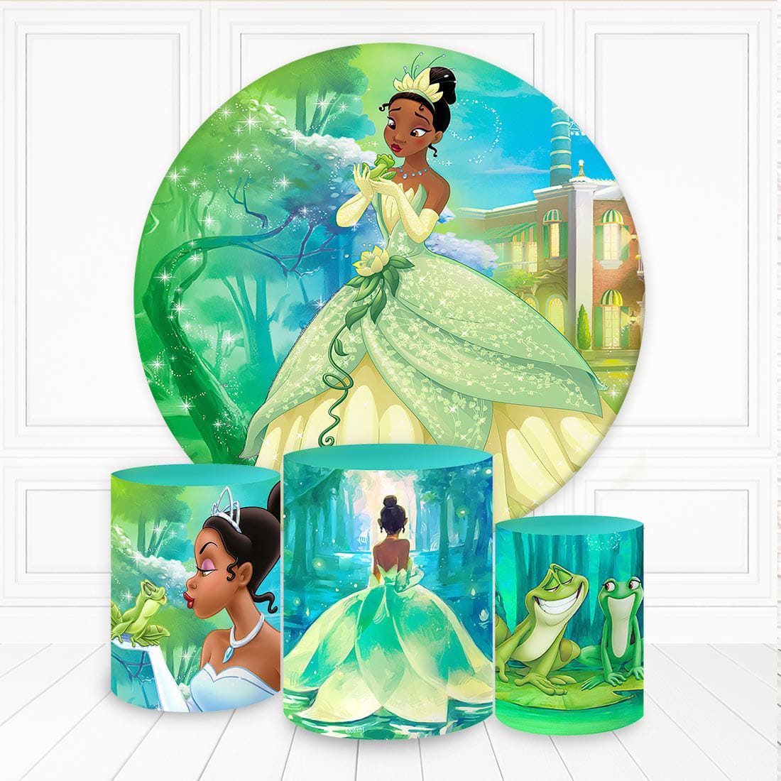 Kit panel circular trio de fundas - Princesa Tiana