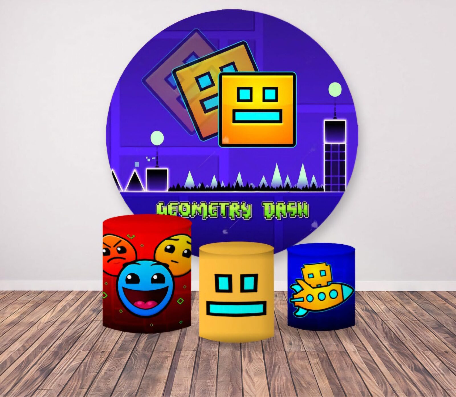 Kit panel circular trio de fundas – Geometry Dash