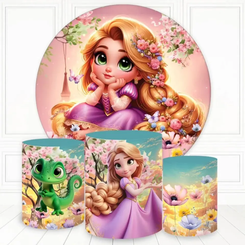 Kit panel circular trio de fundas – Rapunzel 3D