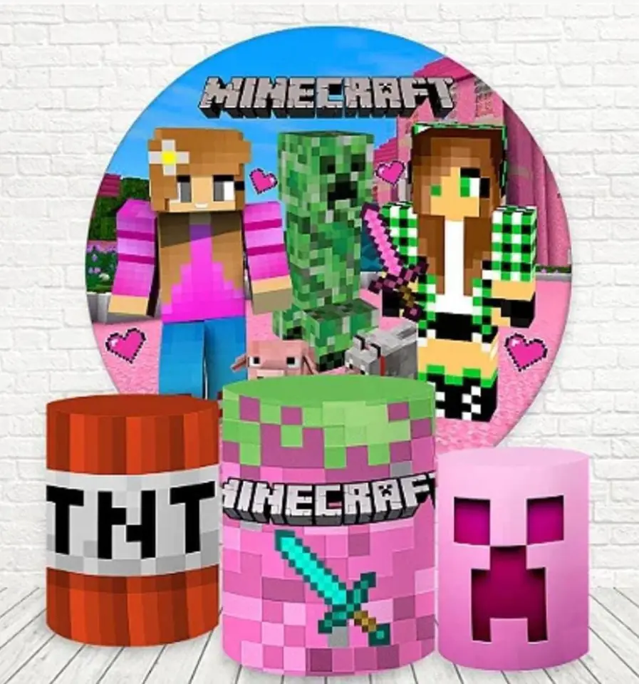 Kit panel circular trio de fundas - Minecraft