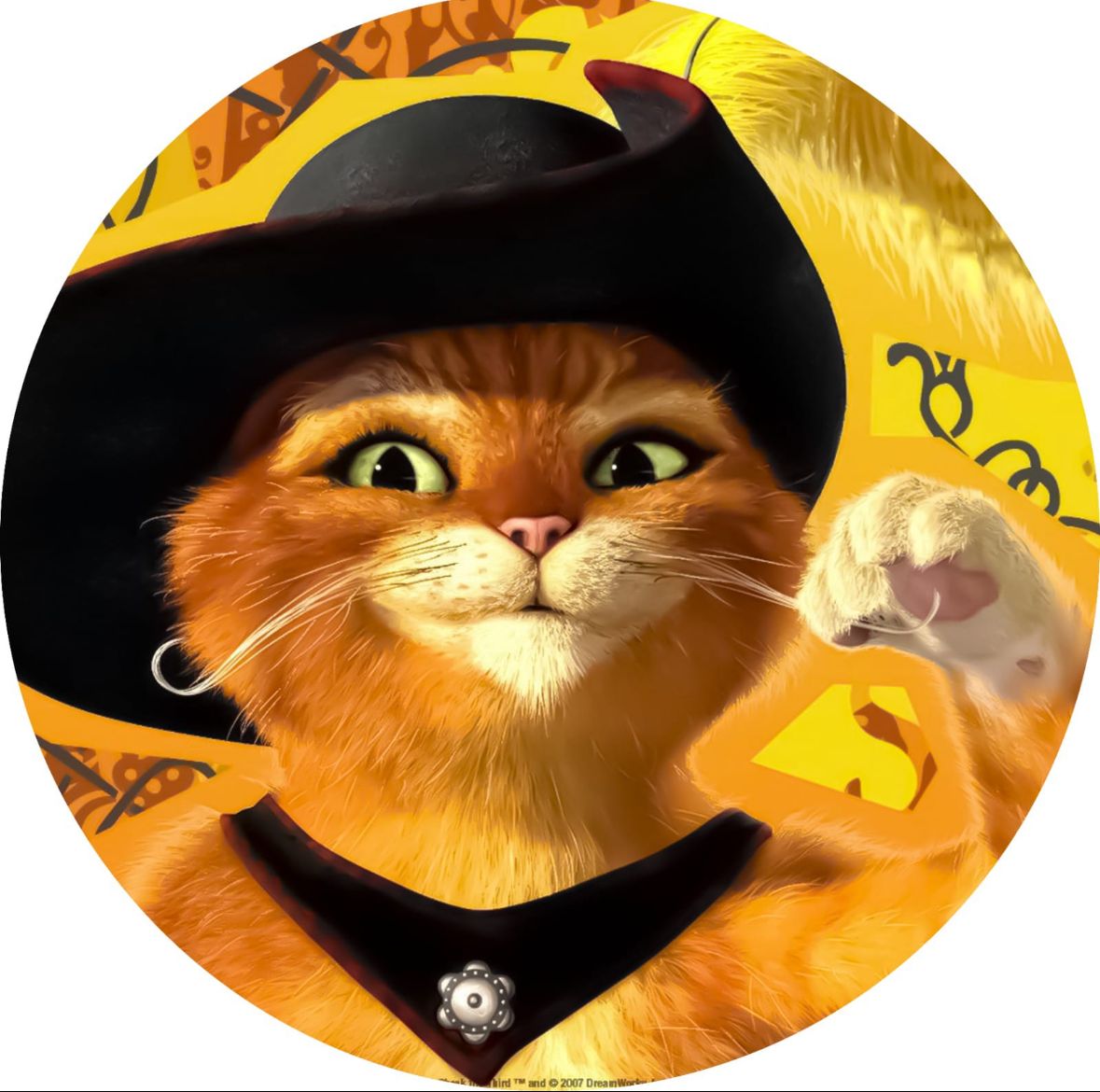 Panel Circular - Gato con Botas