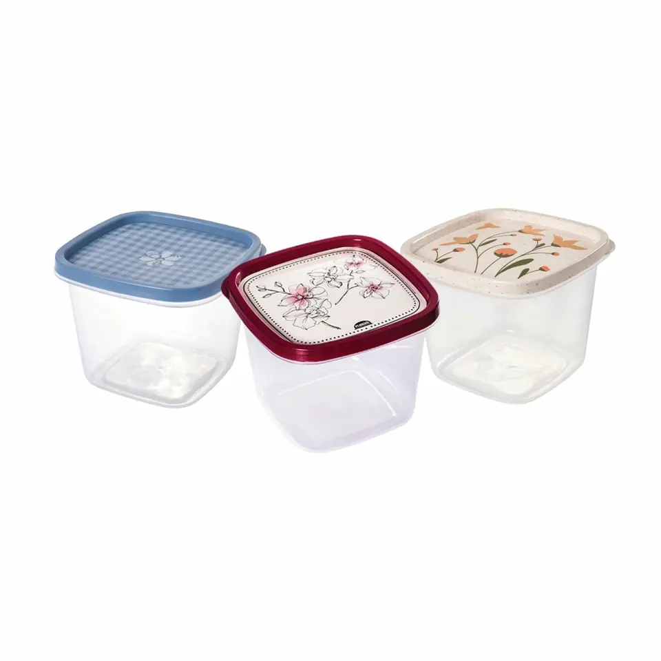 Pote Recipiente Cuadrado 1,2 L Clic Decora Plasutil