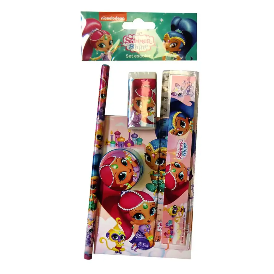 Set Escolar 5 Piezas Shimmer & Shine En Bolsa