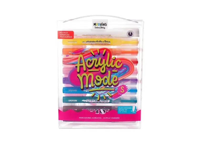 Pack 10 Marcadores Acrilicos Acrylic Mode S Mooving