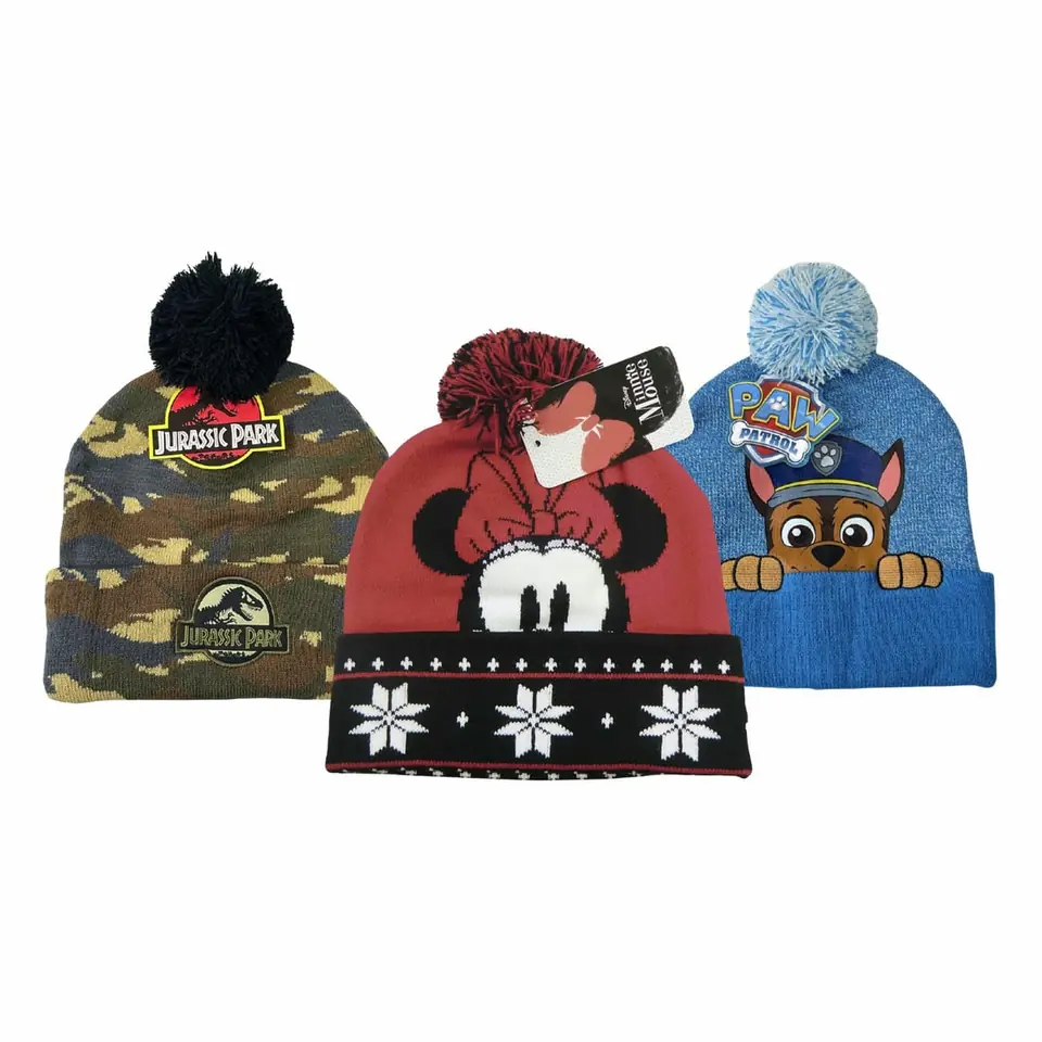 Gorro De Lana Con Pompón Infantil Varios Personajes