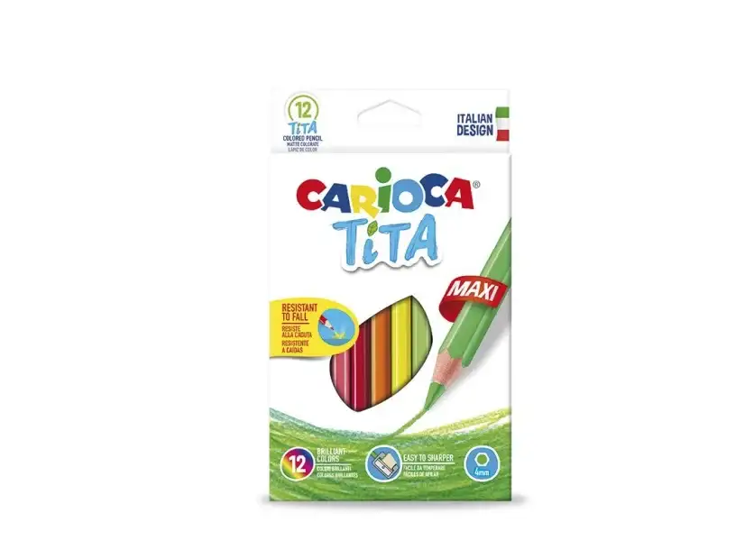 Lápices De Colores Carioca Tita Maxi Caja X 12 Colores