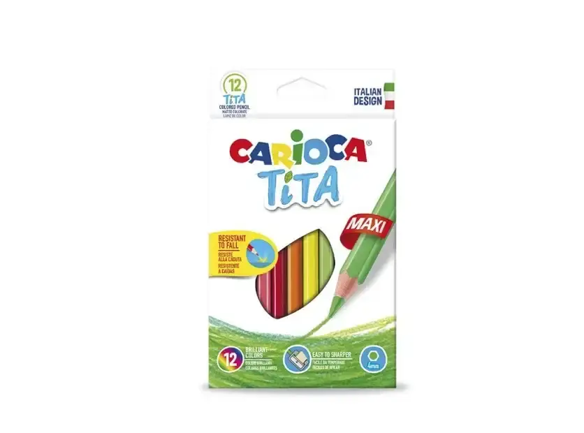 Lápices De Colores Carioca Tita Maxi Caja X 12 Colores