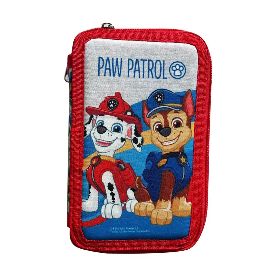 Cartuchera Tipo Libro 3 Pisos Paw Patrol 13 X 20 Cm Patrulla