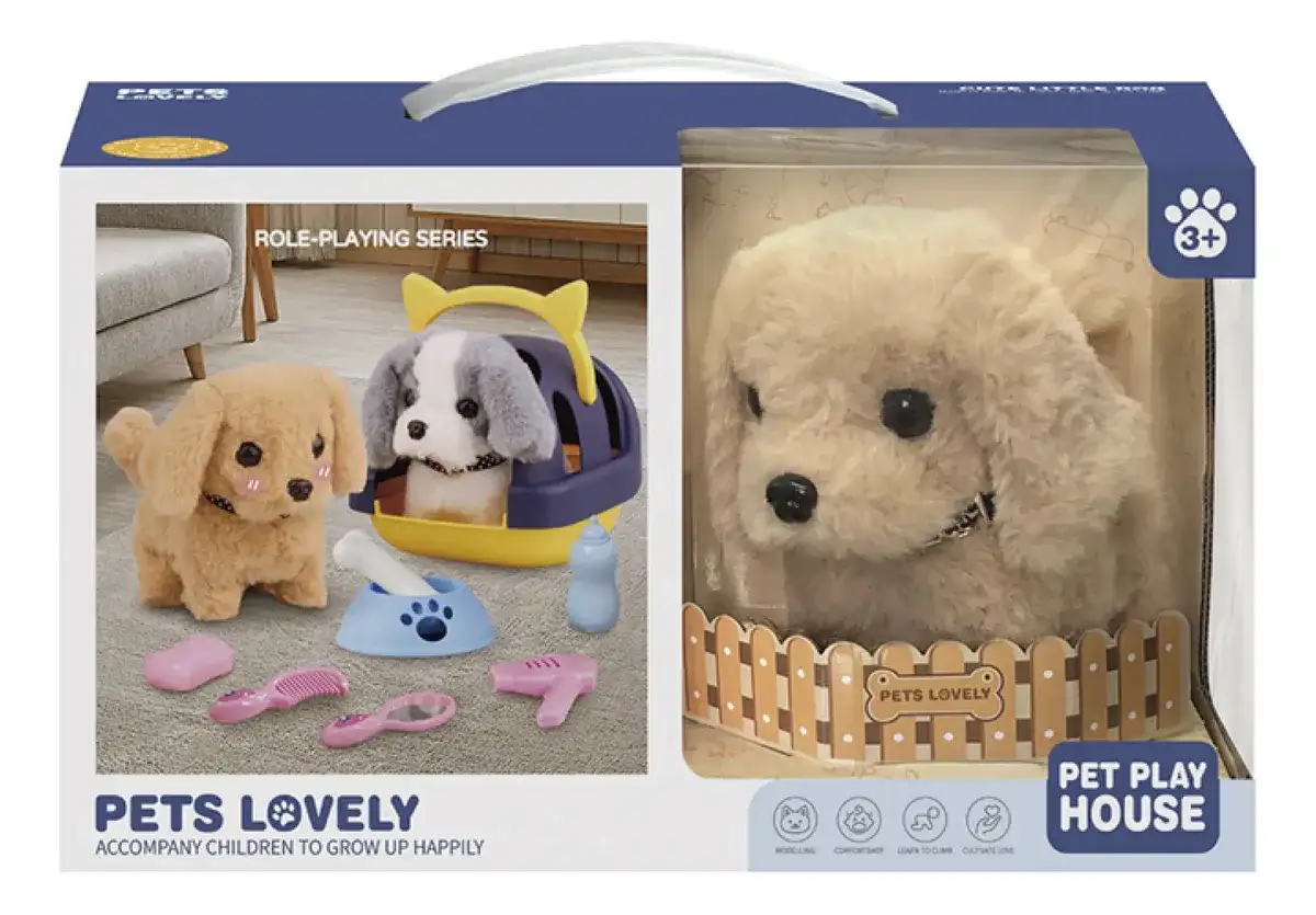 Perro Peluche Con Movimiento, Sonido Y Accesorios Juguete