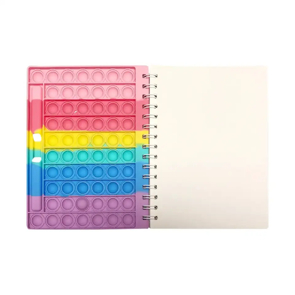Libreta Con Rulo Multicolor Pop It 20 X 15 Cm Cuaderno Niña