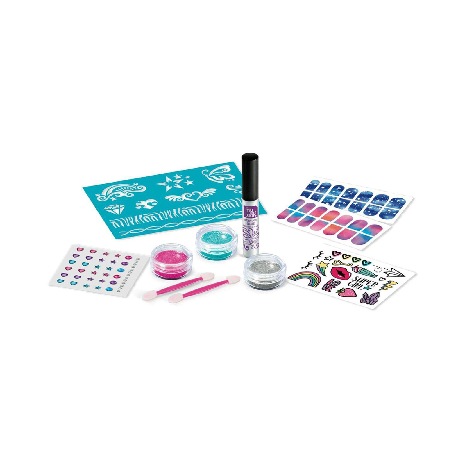 Kit de Uñas y Tatuajes con Brillo My Look Lexibook