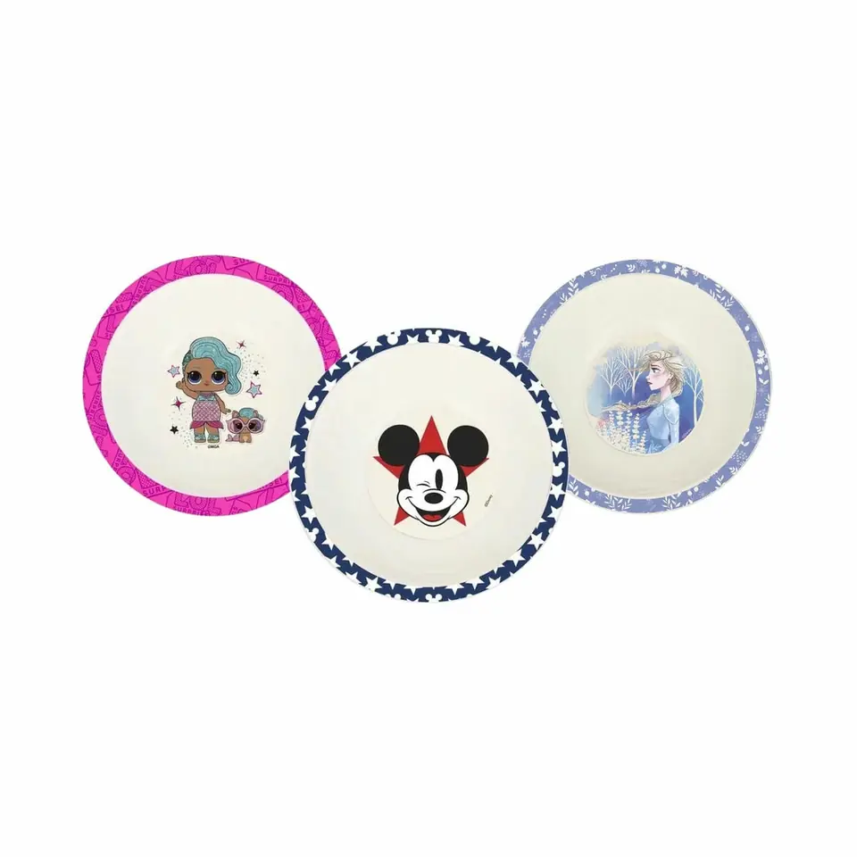 Plato Hondo Bowl Fibra De Bambu 14 Cm Varios Personajes