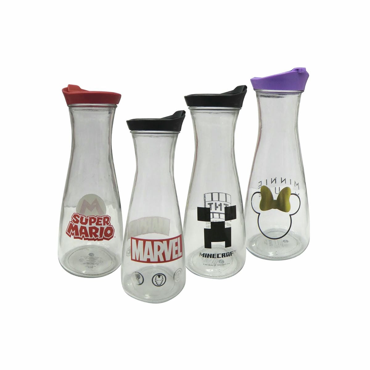 Botella Vidrio Carafe 900 Ml Color Sin Color Varios Personajes