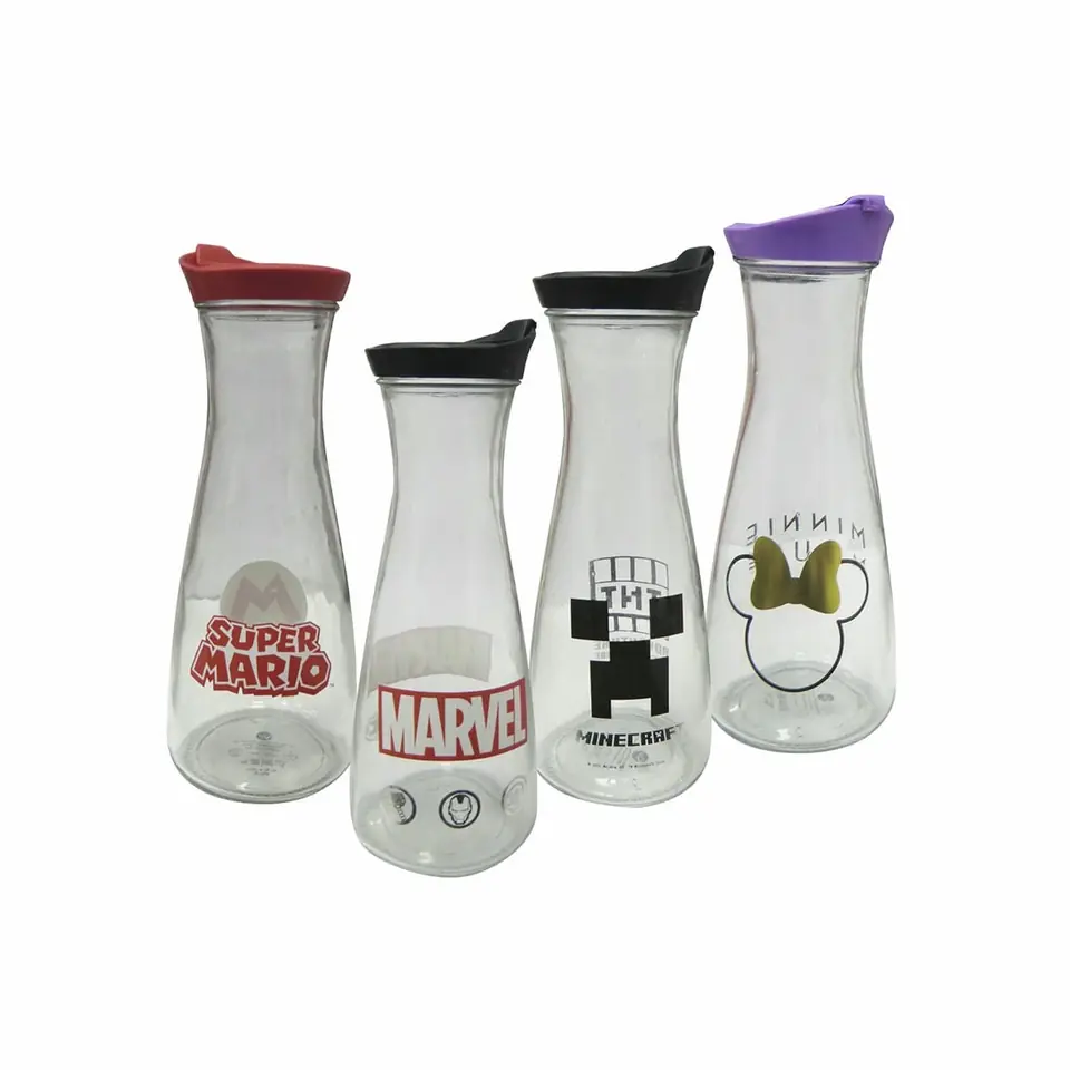 Botella Vidrio Carafe 900 Ml Color Sin Color Varios Personajes