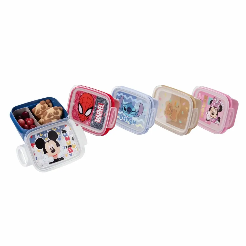 Pote Vianda 630 Ml Con Traba 15x11x6 Cm Varios Personajes